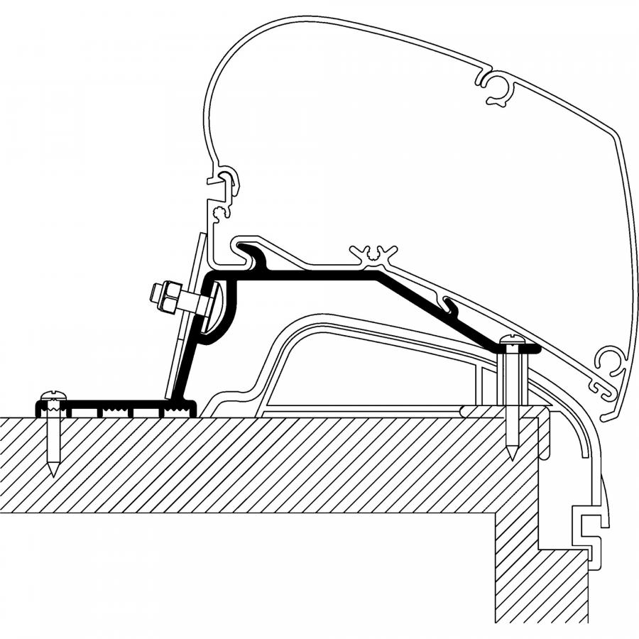 Product image 1 of the product “Roof Adapter für Hobby Wohnwagen Premium ab Bj. 2012 zu TO Serie 6 und 9 ”